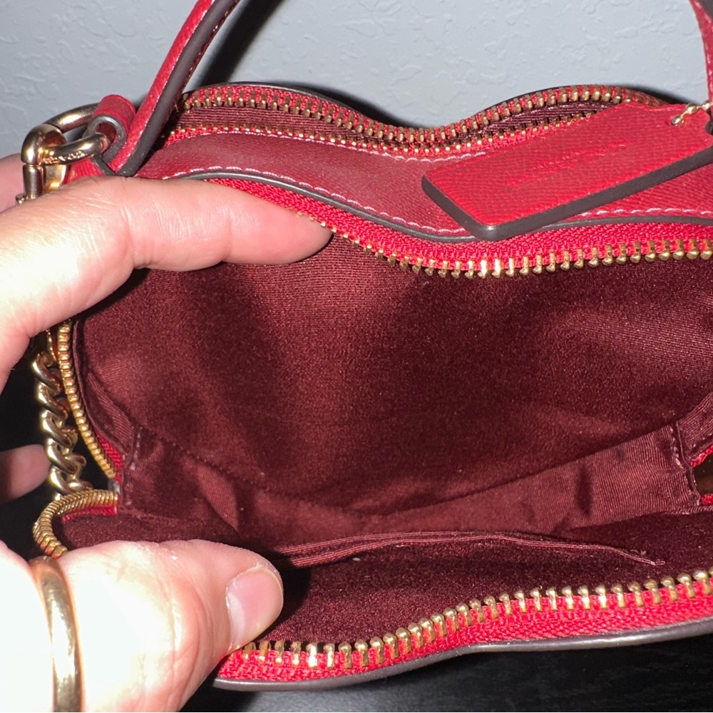 Coach 2023 Valentines Day Red Leather Heart Crossbody Bag LIMITED EDITION - Picture 8 of 11